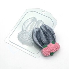 Форма для шоколада Уши зайца с цветами