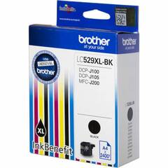 Картридж Brother LC-529XLBK чёрный для МФУ Brother DCP-J100, МФУ Brother DCP-J105, МФУ Brother MFC-J200. Ресурс 2400 стр. (LC529XLBK)