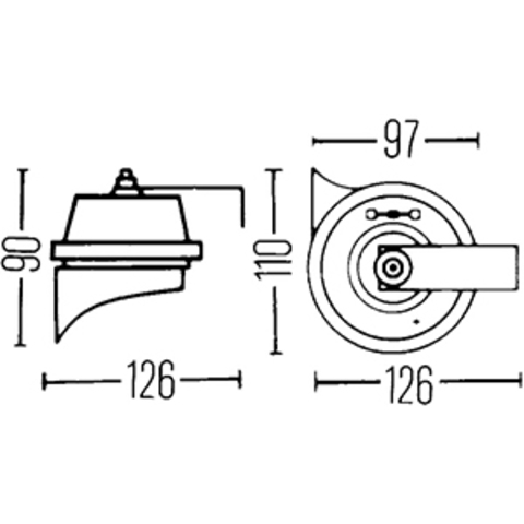 Звуковой сигнал Hella 500/400 Гц (3FH 002 924-821)