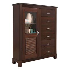 Комод высокий с ящиками для одежды на ножках деревянный Рауна 16 (колониал), 103x132x38 см