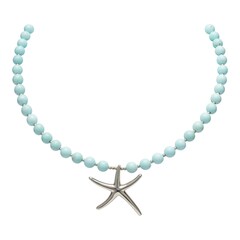 Чокер из Турквенита с латунной Морской Звездой, silver