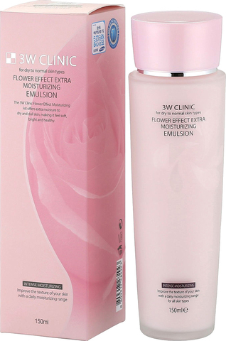 3W Clinic Flower Effect Extra Moisturizing Emulsion Эмульсия для лица с экстрактом цветов 150 мл