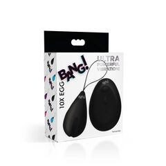 Черное виброяйцо с пультом ДУ 10X Silicone Vibrating Egg - 