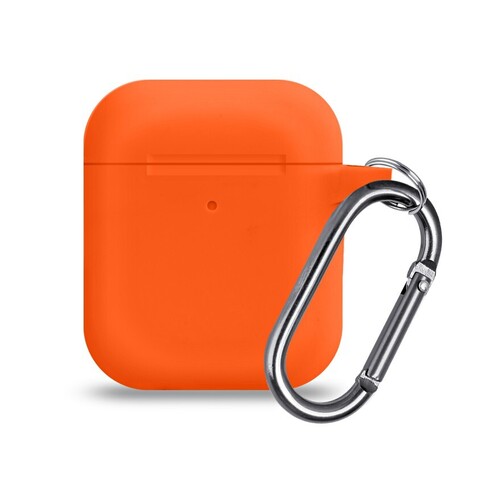 Силиконовый чехол с карабином для AirPods 1, 2 Protective Case (Hermes / Оранжевый)