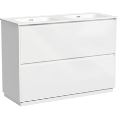 LB120F-2W Тумба SANCOS напольная LIBRA 2я цв. белый глянец фото