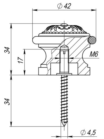 Упор дверной DS SM01 AS-3 античное серебро