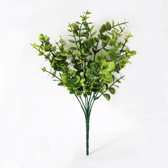 Эвкалипт искусственная зелень, цвет ярко-зеленый, мягкий 34 см, набор 2 штуки