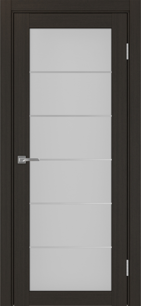 Дверь межкомнатная Оптима Порте Турин 501.2 АСС молдинг SC, цвет венге, экошпон, стекло мателюкс