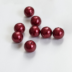 Хлопковый жемчуг, оттенок "Red", шар 12мм, сквозное отверстие