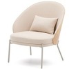 Кресло Eamy бежевая синель, ясеневый шпон и бежевый металл