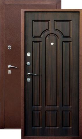 Входная металлическая дверь Людовик (медь антик+тиковое дерево)  Союз из стали 1,5 мм с 2 замками