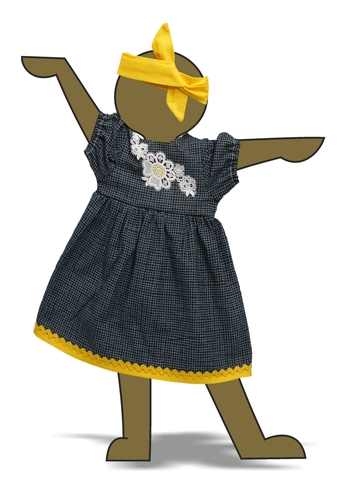 Платье хлопковое клетка - Демонстрационный образец. Одежда для кукол, пупсов и мягких игрушек.