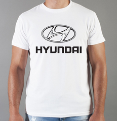 Футболка с принтом Хендай (Hyundai) белая 002