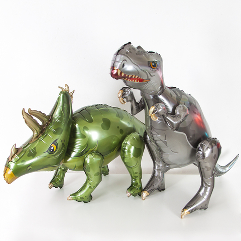 Шар (40''/102 см) Фигура, Динозавр Трицератопс, Зеленый