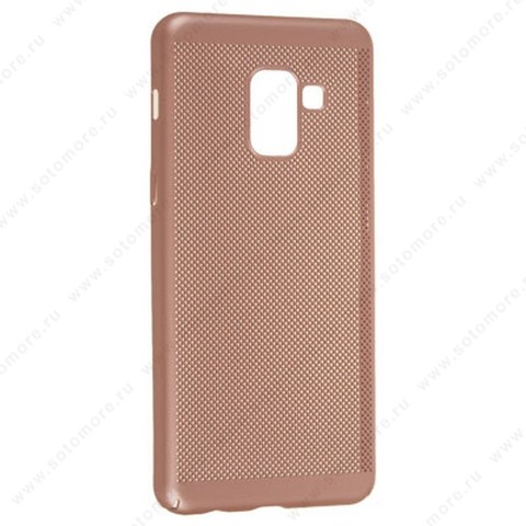 Накладка пластиковая перфорированная для Samsung Galaxy A8 A530 2018 розовый
