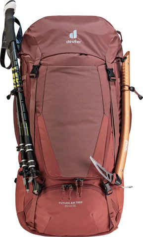 Картинка рюкзак туристический Deuter Futura Air Trek 55+10 SL redwood-lava - 4