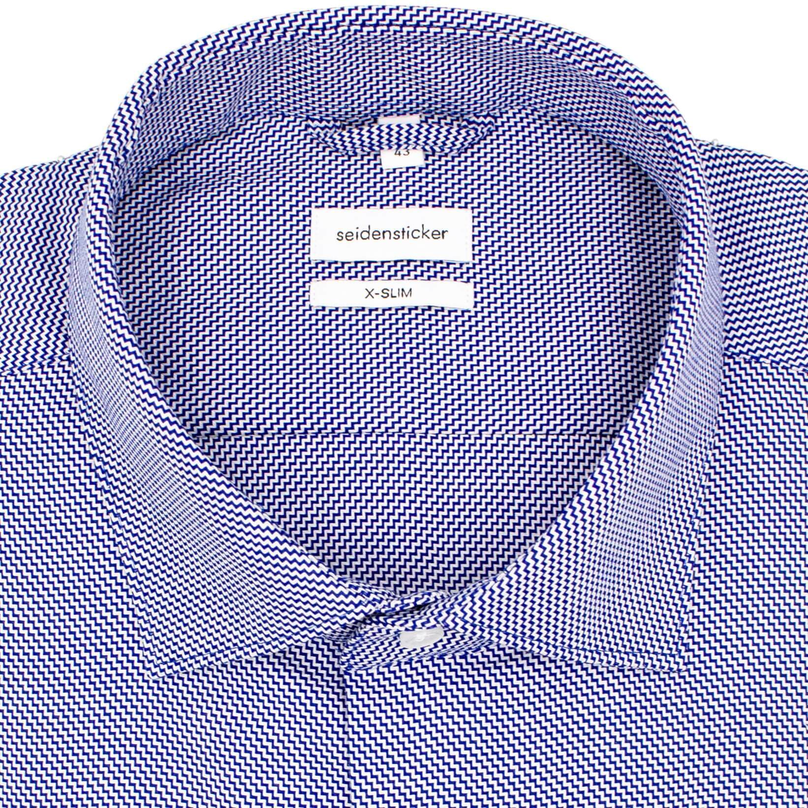 Сорочка мужская Seidensticker X-Slim Fit 01.942590-15 в синие зигзаги