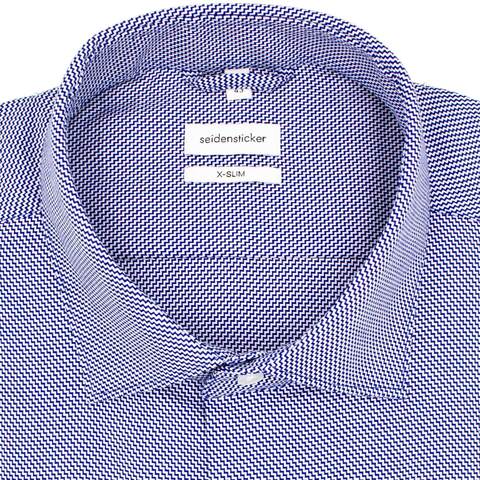 Сорочка мужская Seidensticker X-Slim Fit 01.942590-15 в синие зигзаги