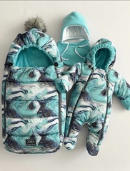 Зимний комплект на выписку "Пушинка принт" (model.20)