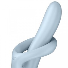 Вибратор с ротацией Satisfyer Heat Flex 4 голубой (c подогревом)