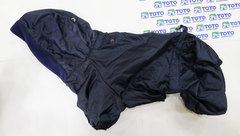 Дождевик с флисом для мелких пород собак, темно-синий