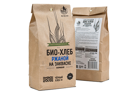 Набор для выпечки: БИО-хлеб ржаной на закваске формовой, 525г