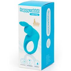 Голубое эрекционное виброкольцо Happy Rabbit Rechargeable Rabbit Cock Ring - 