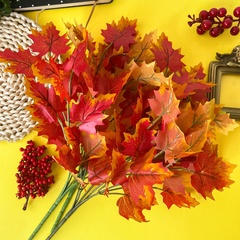 Клён осенний, зелень искусственная, декоративный букет 29 см., набор 3 букета