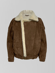 Дубленка Hestovrviio 231-38 замшевая однотонная на молнии