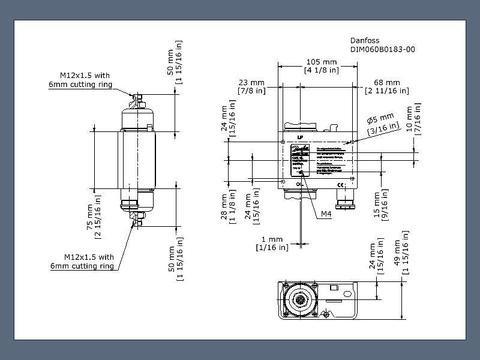 Реле дифференциального давления MP55A Danfoss 060B018391