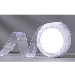 
          Декоративная лента капроновая для рукоделия, упаковки и флористики, 2 см, намотка 25 ярдов, белый с блеском, прозрачная