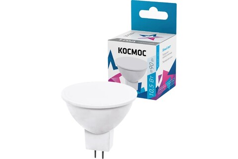Лампа светодиодная Космос  LkecLED10.5wJCDRC45 цоколь GU5.3, софитная JCDR, 10.5Вт = 90Вт, белый 4500k, световой поток 840лм, 220 вольт - купить в компании MAKtorg