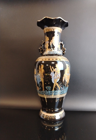 Ваза для цветов фарфоровая с красивыми изображениями Греции, деколь, в винтажом стиле