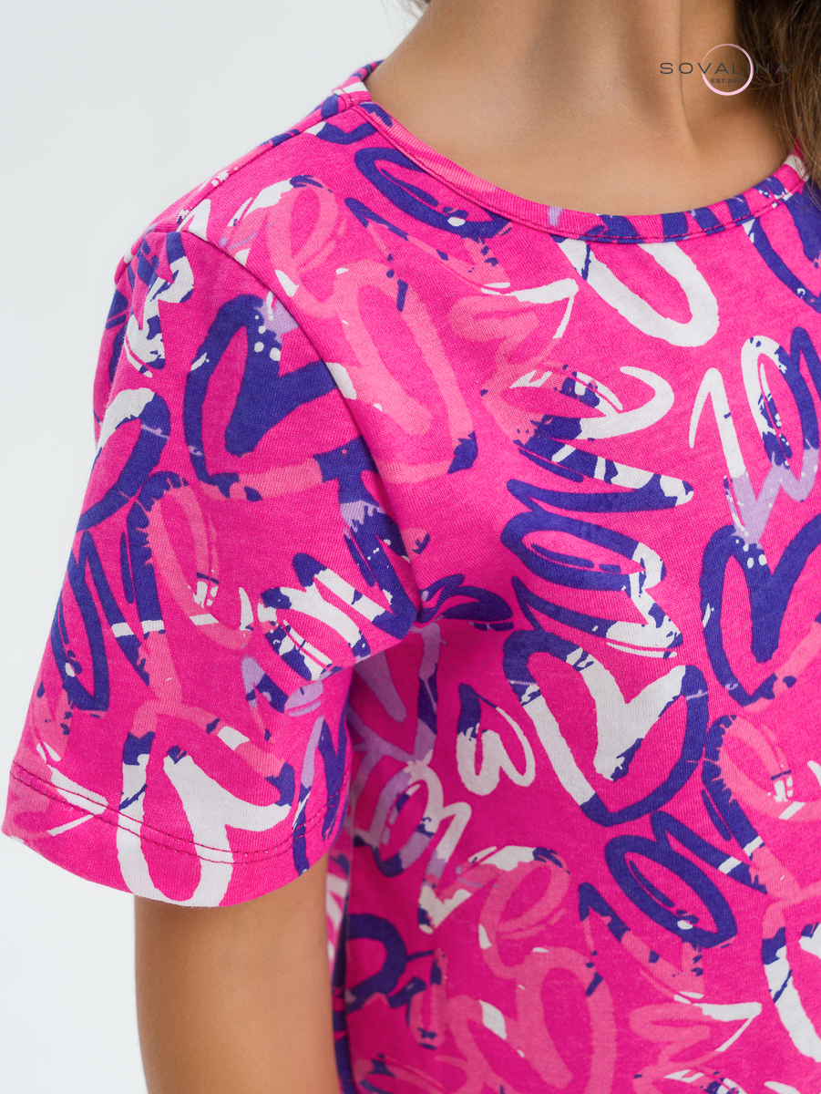 Костюм Актив надписи фуксия-вери-пери