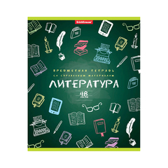 Тетрадь общая ученическая ErichKrause® К доске!, Литература, 48 листов, линейка