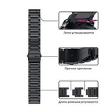 Металлический ремешок для умных часов шириной 22 мм Samsung, Honor, Huawei, Xiaomi (Черный)