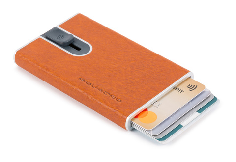 Чехол для кредитных карт Piquadro B2S, оранжевый, кожа натуральная (PP4825B2SR/AR)
