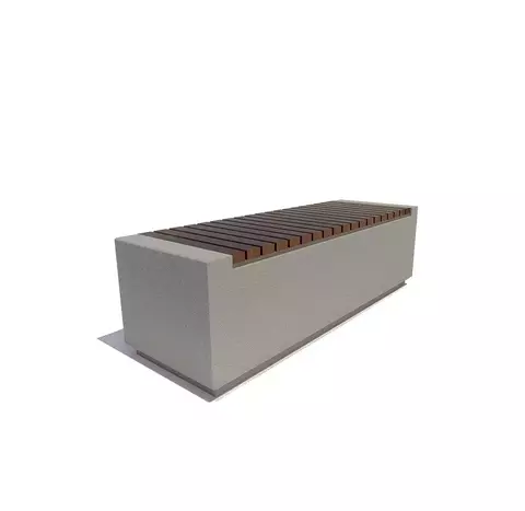 Скамейка с бетонным основанием «Вояж» сосна 1,5м, палисандр