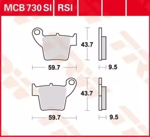 Колодки тормозные дисковые MCB730SI