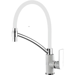 Смеситель для кухни с гибким изливом HAIBA HB72505-8 хром-белый