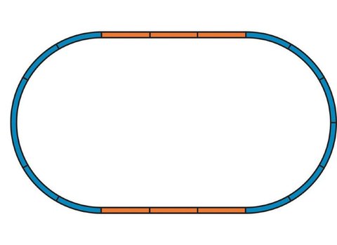 Подложка для наборов расширения рельсовых путей для стартового набора, Набор А + 4 прямых рельса