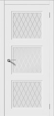 Межкомнатная дверь Стелла 1 / Цвет Белый / Остекление "Белое матовое Кристалл" / Двери Верда