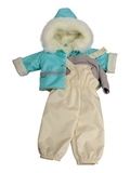 Зимний комплект с полукомбинезоном - Мята. Одежда для кукол, пупсов и мягких игрушек.