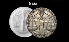 Силиконовый молд № 391 медальон Весы 6 см