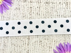 Лента репсовая в горошек, ш. 2 см, белый