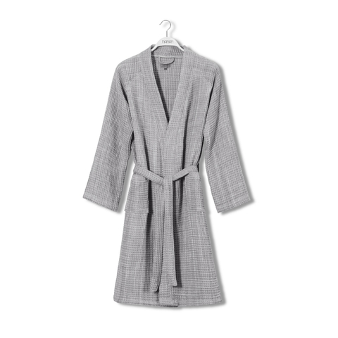 Халат вафельный Hamam Marble Opal Grey бело-серый