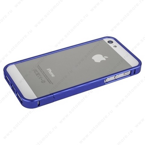 Бампер MOMAX металлический для iPhone SE/ 5s/ 5C/ 5 синий