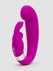 Лиловый вибратор Mini G-Spot Curve Vibe с клиторальным зайчиком - 