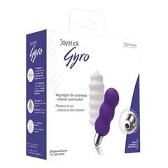 Мощная вибропуля Gyro с двумя сменными насадками - фиолетовой и белой - 