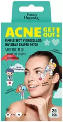 Точечные патчи гидроколлоидные фигурные с салициловой кислотой FUNNY ORGANIX  Acne Get Out 24 шт